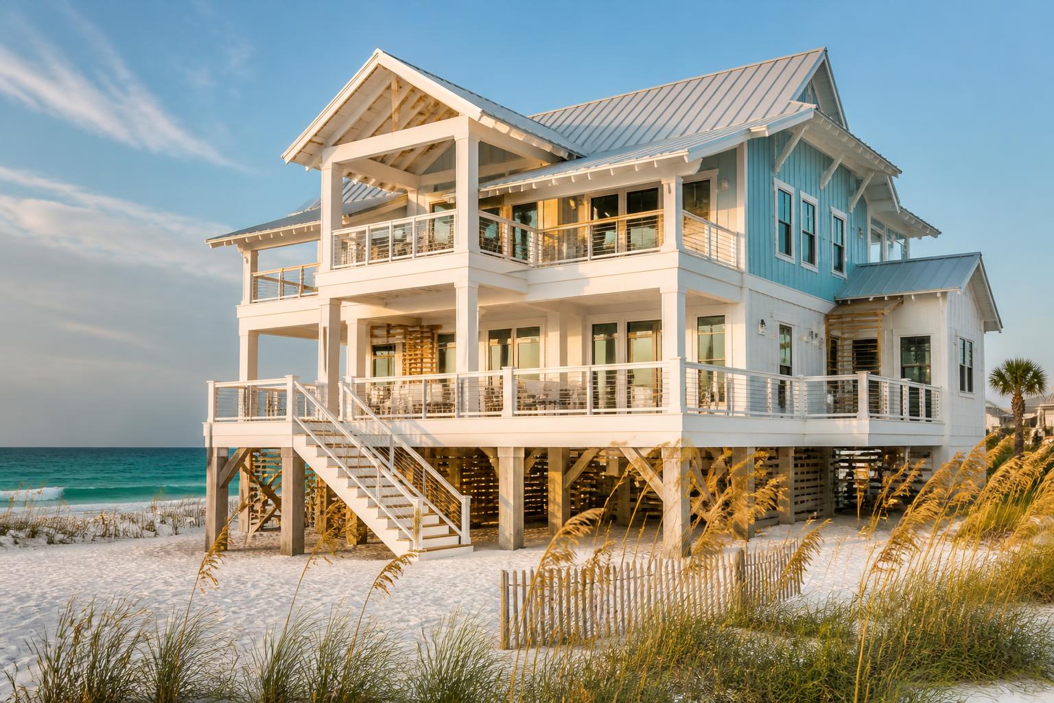 Elevated Gulf-front luxury beach house on Navarre Beach in Santa Rosa County, Florida